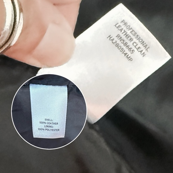 Halogen Black Leather Women's Jacket, Small Petite - Picture 8 of 8